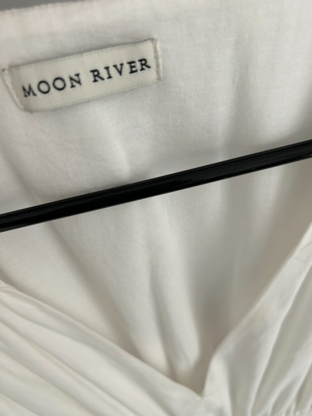 Moon River 100% Cotton White Puff Sleeve Tiered Midi Dress Size S Cottagecore - Picture 4 of 4